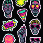 Holi Splash - Sticker Sheet v12